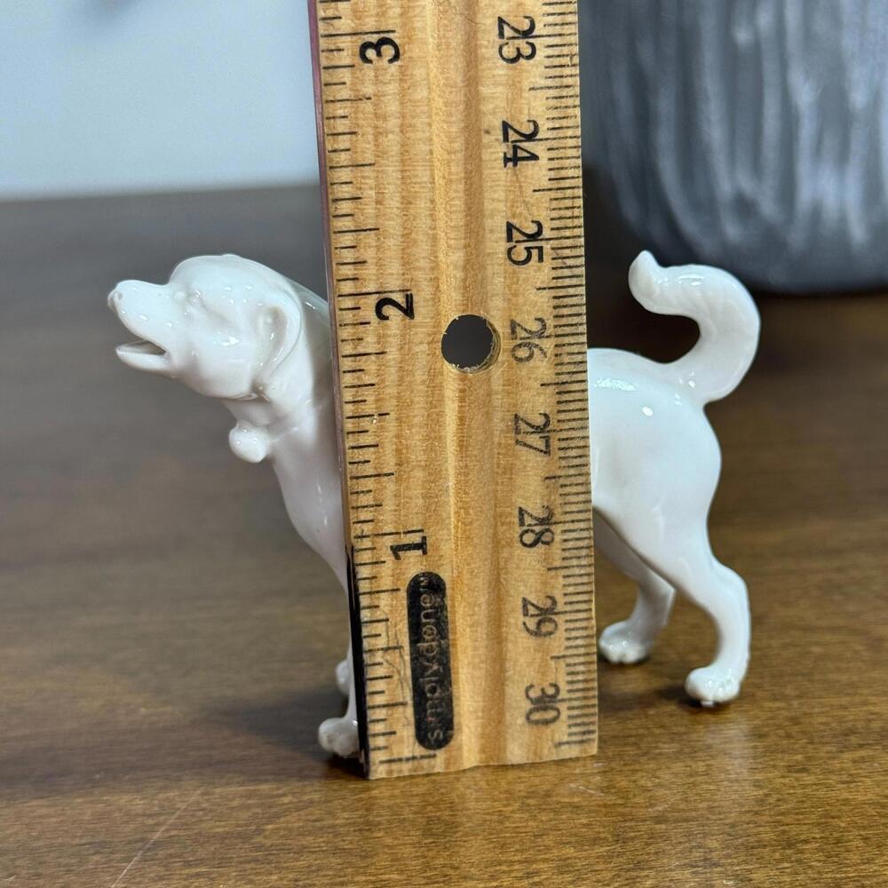 Antique Chinese Blanc De Chin White Porcelain Dog Statue Qing Dynasty 1880s - Picture 6 of 6